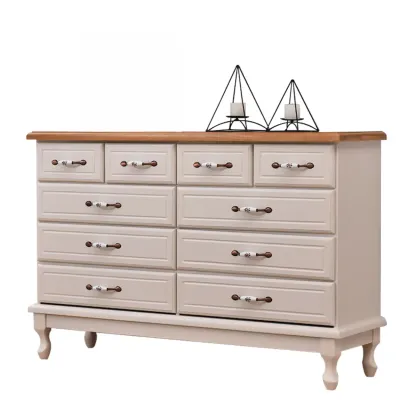 Modern Solid Wood Double Dressers with 7-Drawers for Bedroom Image - 2