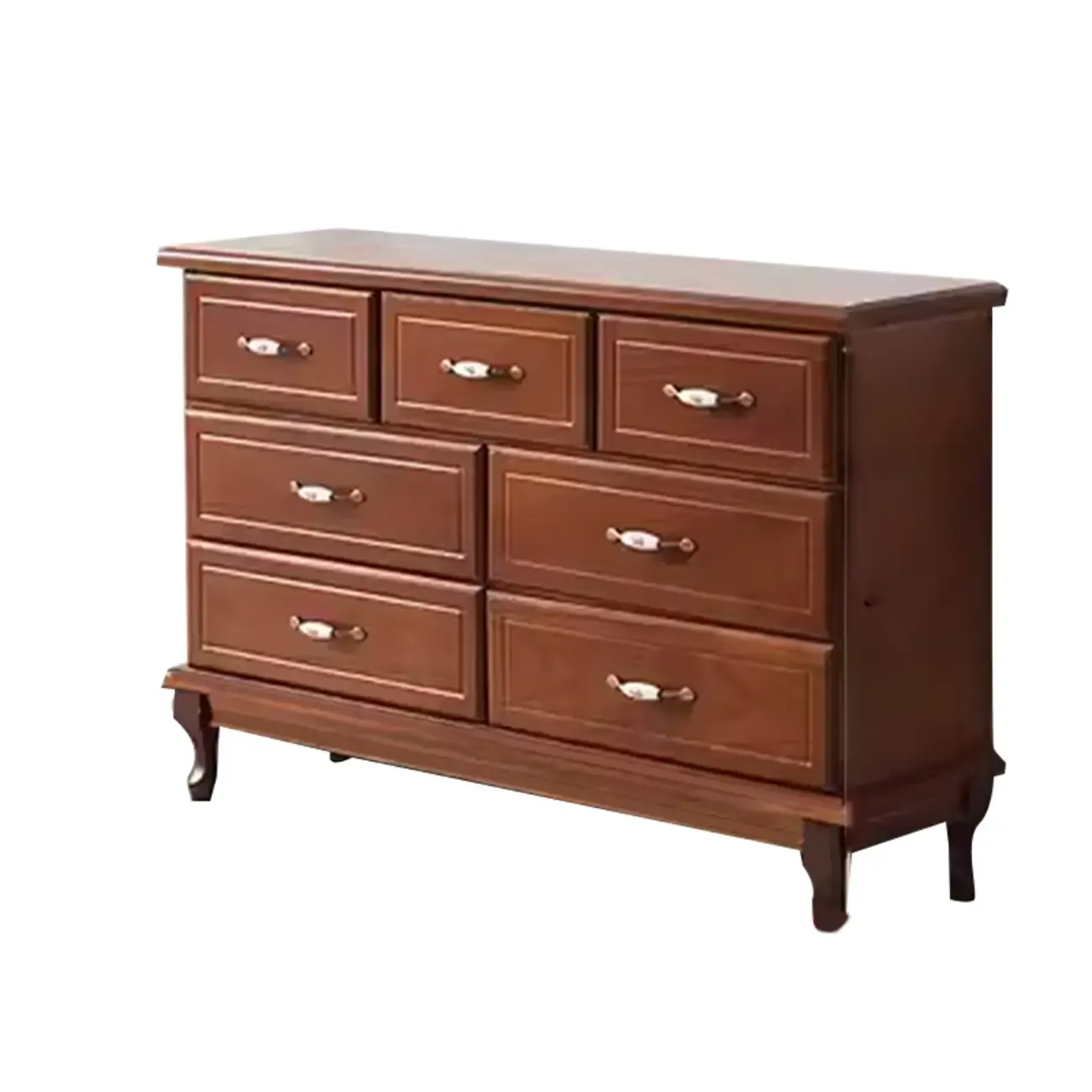 Modern Solid Wood Double Dressers with 7-Drawers for Bedroom Image - 8