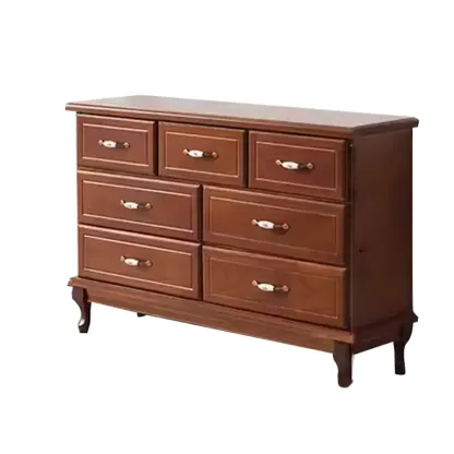 Modern Solid Wood Double Dressers with 7-Drawers for Bedroom Image - 8