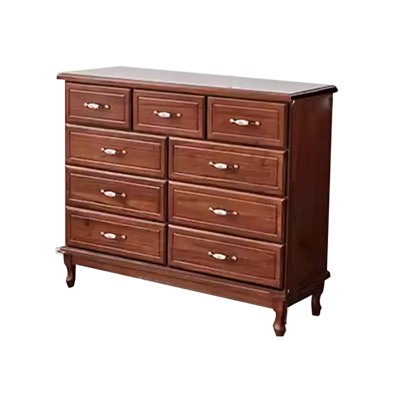 Modern Solid Wood Double Dressers with 7-Drawers for Bedroom Image - 9