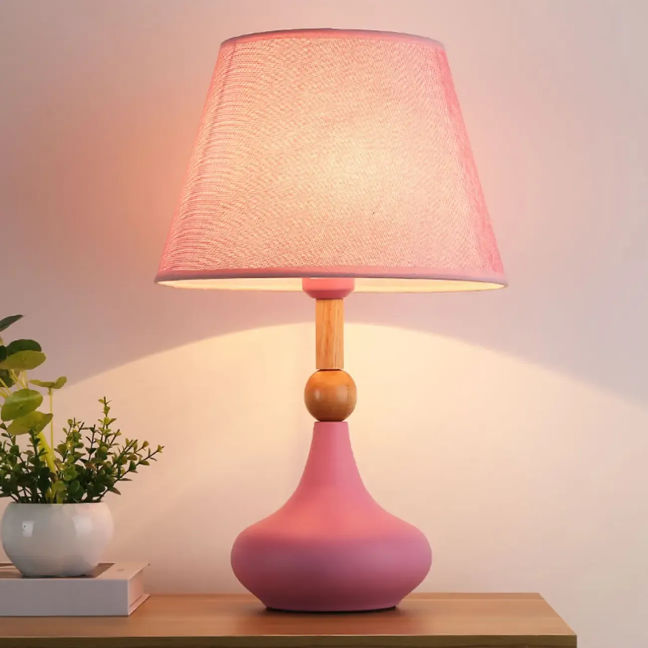 Modern Grey Geometric Table Lamp for Living Room Image - 4