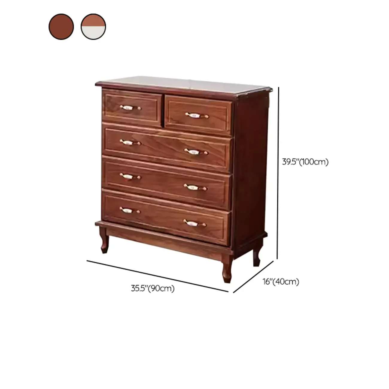 Modern Solid Wood Double Dressers with 7-Drawers for Bedroom Image - 22