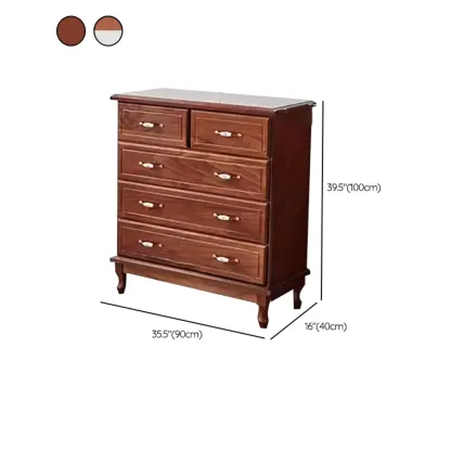 Modern Solid Wood Double Dressers with 7-Drawers for Bedroom Image - 22
