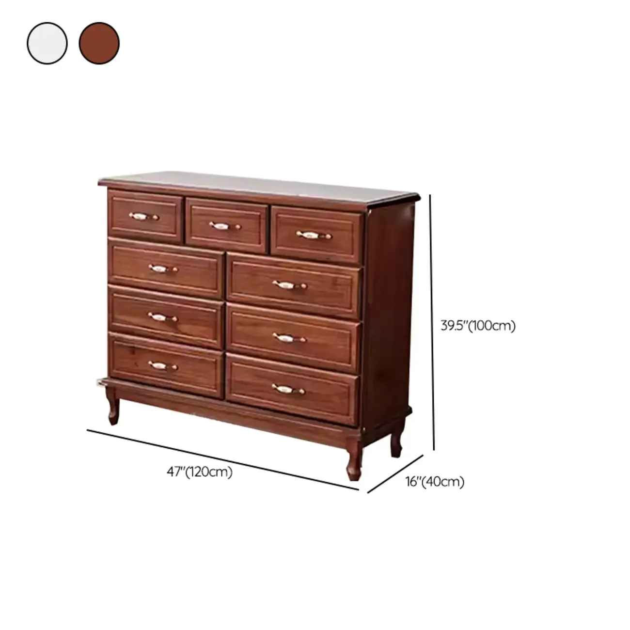 Modern Solid Wood Double Dressers with 7-Drawers for Bedroom Image - 23