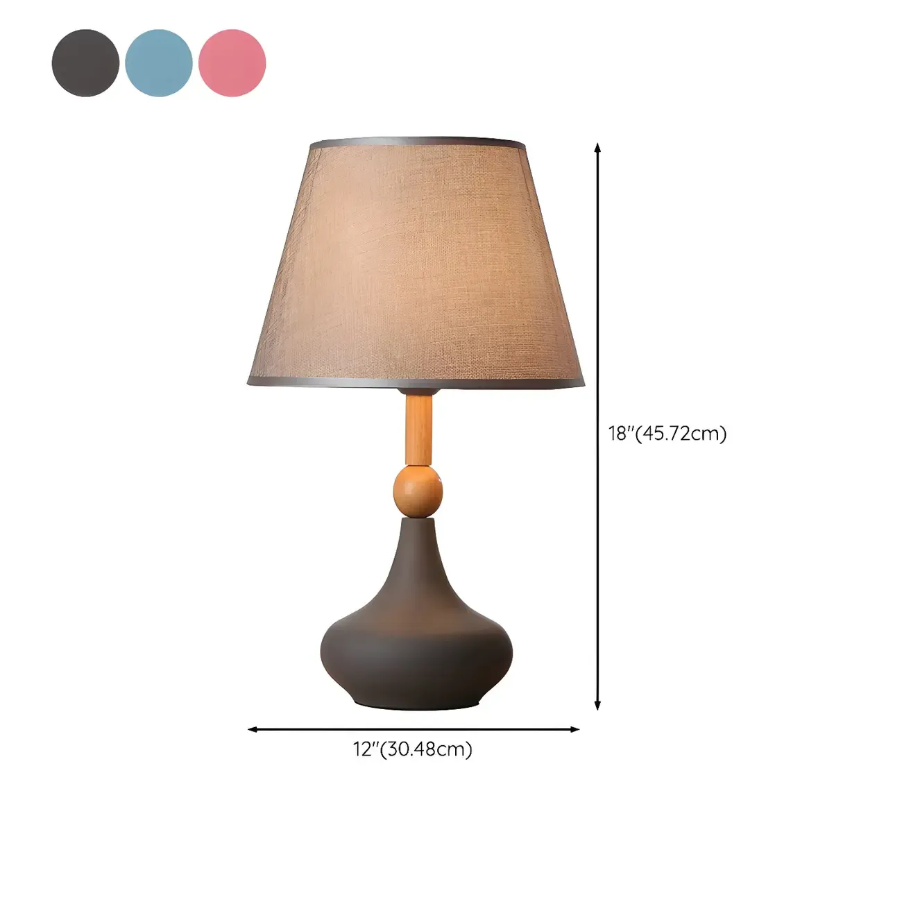 Modern Grey Geometric Table Lamp for Living Room #size