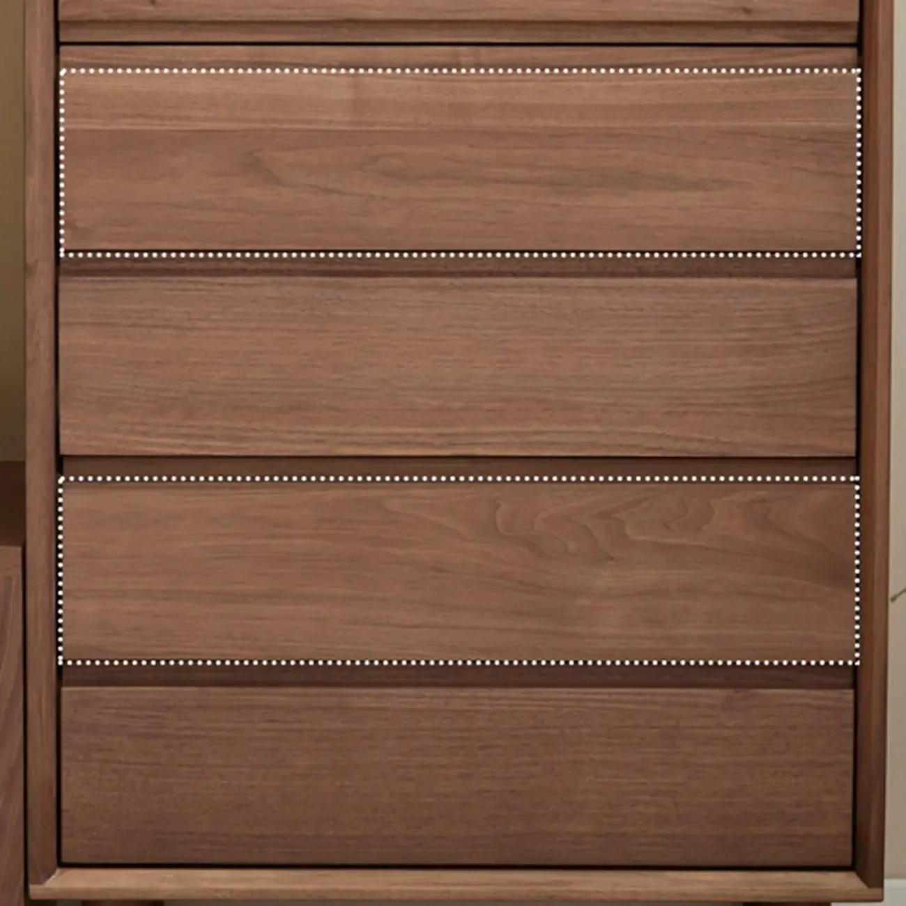  Modern Vertical Natural Wooden Chest with 5-Drawers for Bedroom Image - 11