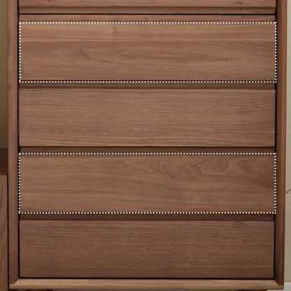  Modern Vertical Natural Wooden Chest with 5-Drawers for Bedroom Image - 11