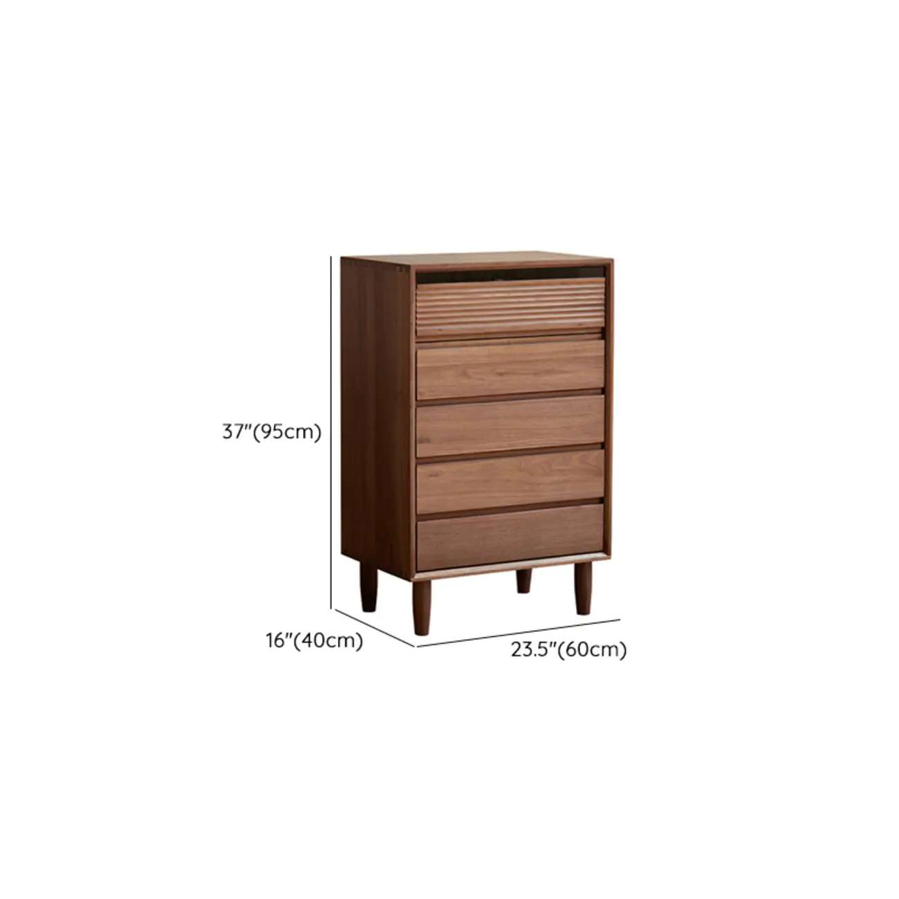  Modern Vertical Natural Wooden Chest with 5-Drawers for Bedroom #size | homeyfad