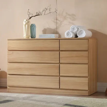 Classic Brown Wooden Dressers with 7-Drawers Image - 1