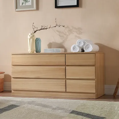Classic Brown Wooden Dressers with 7-Drawers Image - 3