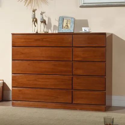 Classic Brown Wooden Dressers with 7-Drawers Image - 6
