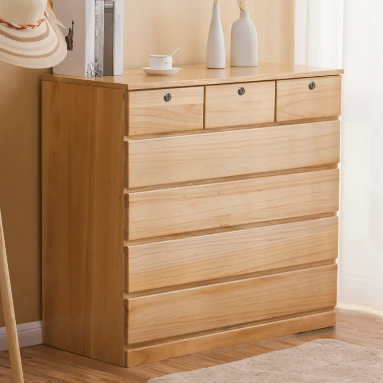 Classic Brown Wooden Dressers with 7-Drawers Image - 7 | homeyfad