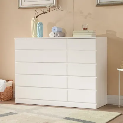 Classic Brown Wooden Dressers with 7-Drawers Image - 14