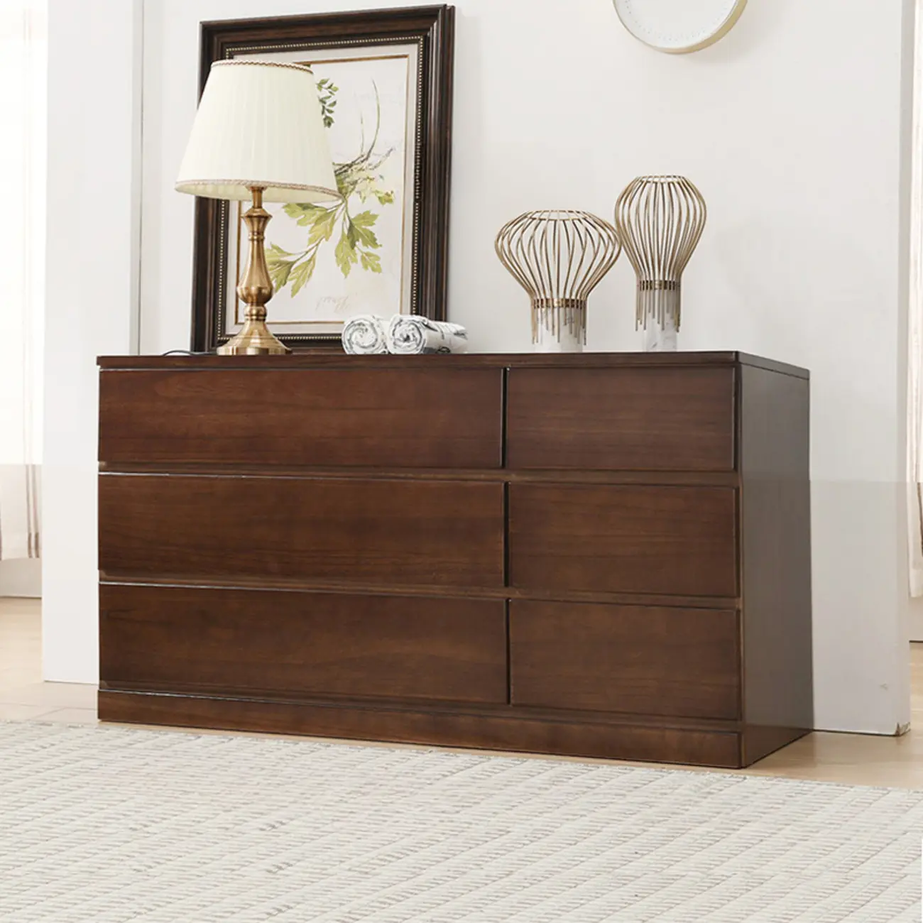 Classic Brown Wooden Dressers with 7-Drawers Image - 17 | homeyfad