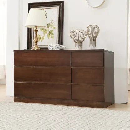 Classic Brown Wooden Dressers with 7-Drawers Image - 17