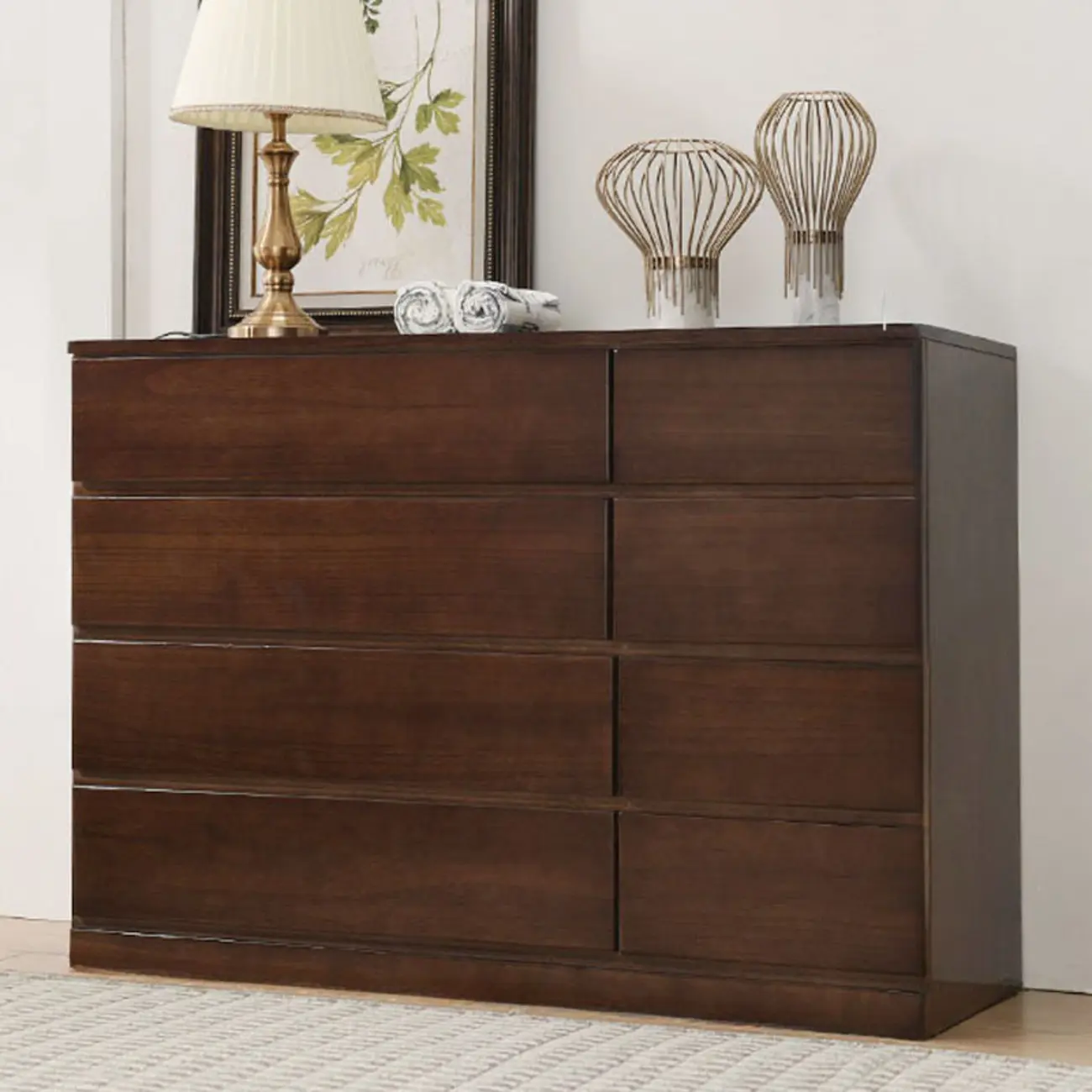 Classic Brown Wooden Dressers with 7-Drawers Image - 18 | homeyfad