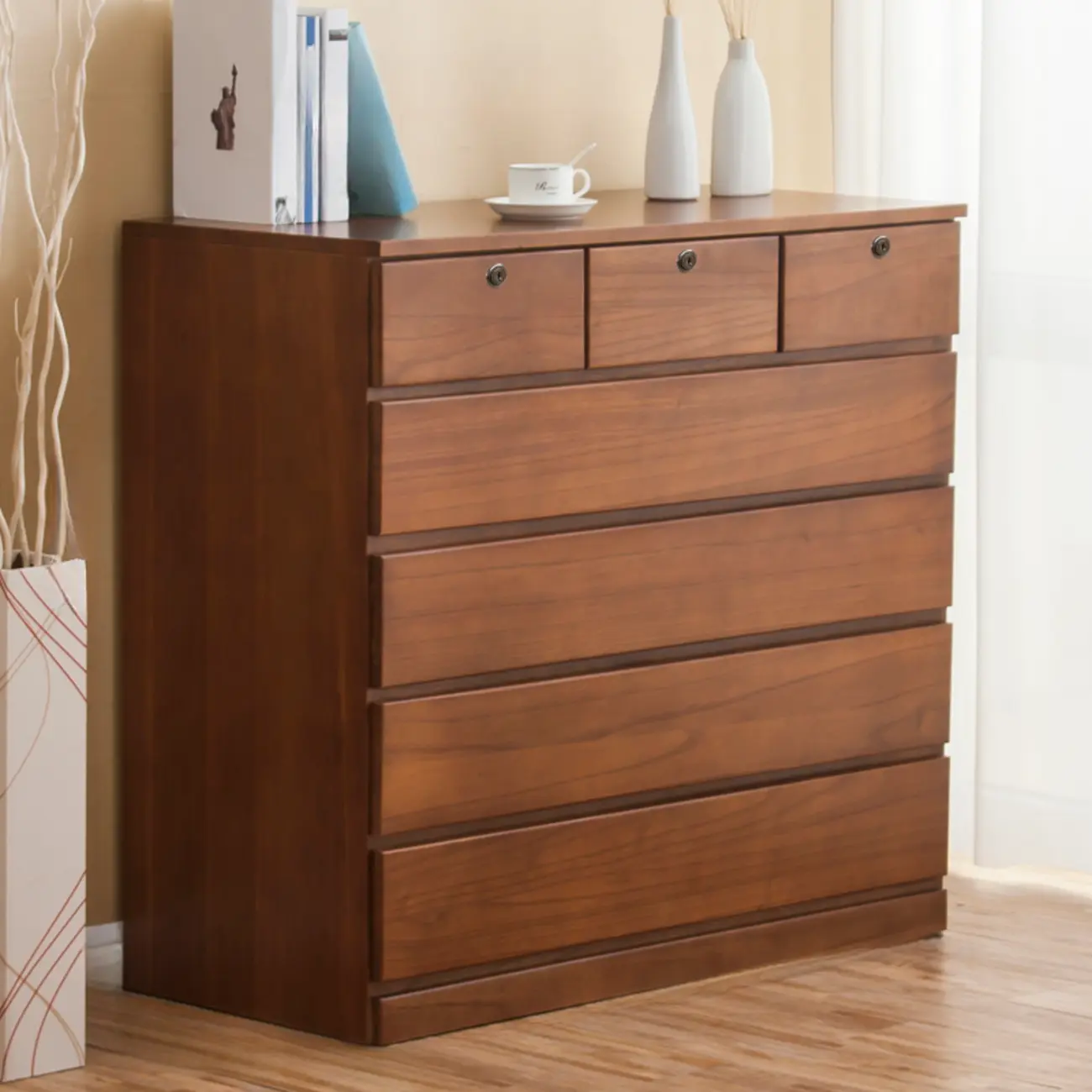 Classic Brown Wooden Dressers with 7-Drawers Image - 20 | homeyfad