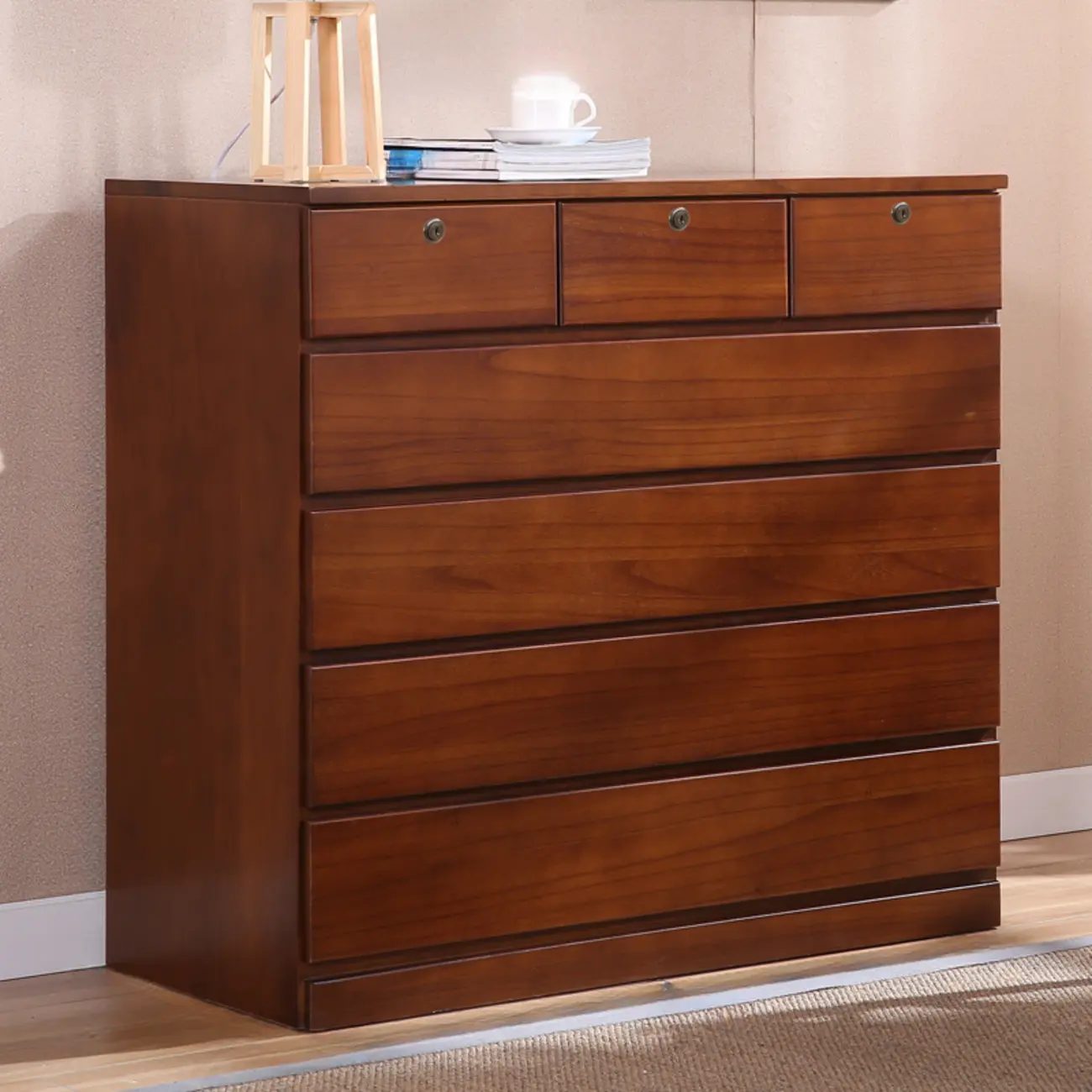 Classic Brown Wooden Dressers with 7-Drawers Image - 23 | homeyfad
