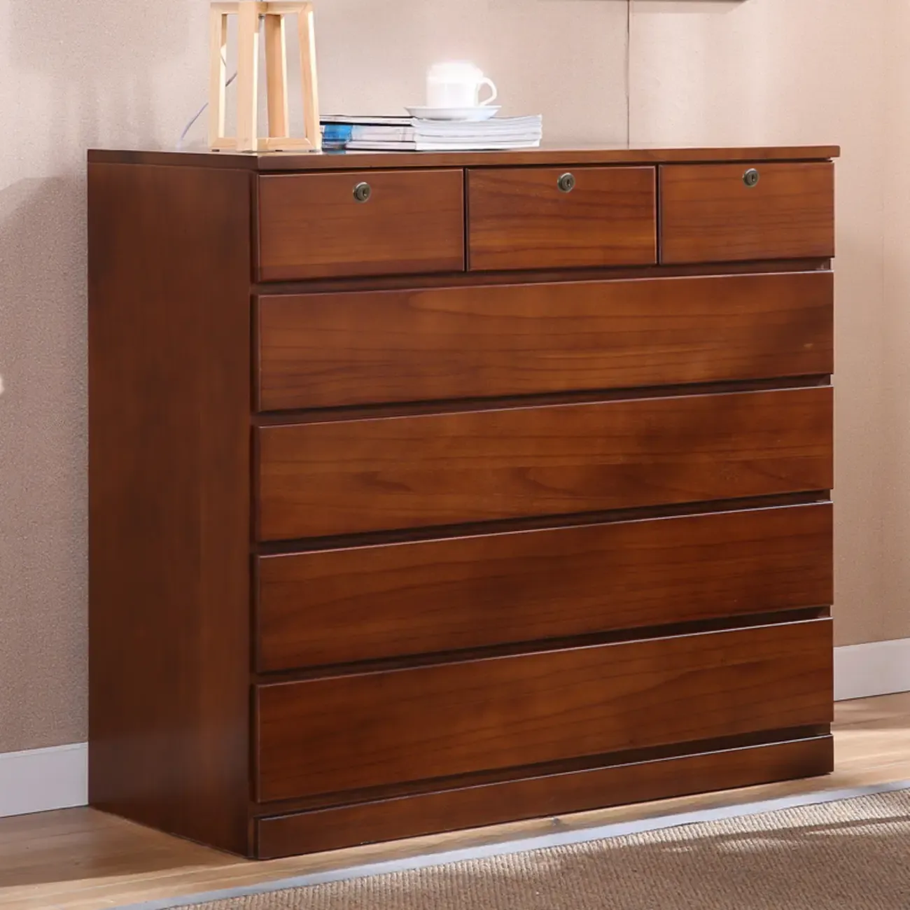 Classic Brown Wooden Dressers with 7-Drawers Image - 23