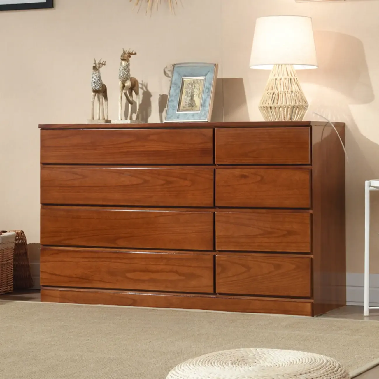 Classic Brown Wooden Dressers with 7-Drawers Image - 24