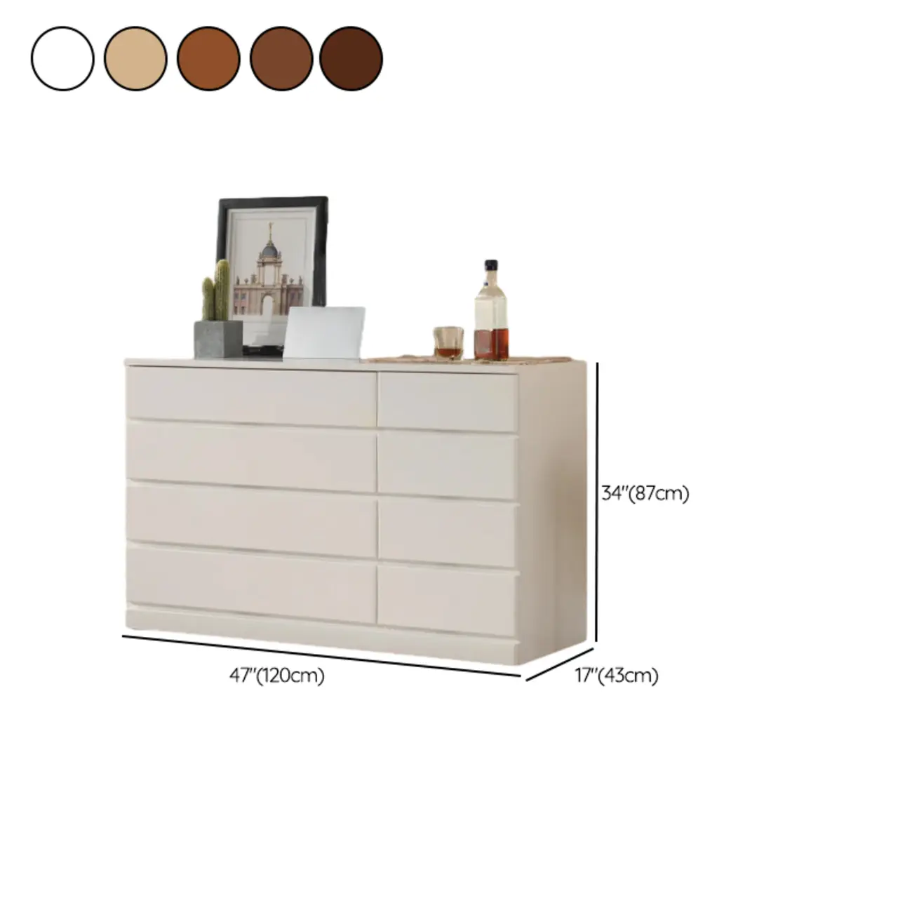 Classic Brown Wooden Dressers with 7-Drawers Image - 27 | homeyfad