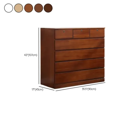 Classic Brown Wooden Dressers with 7-Drawers Image - 29