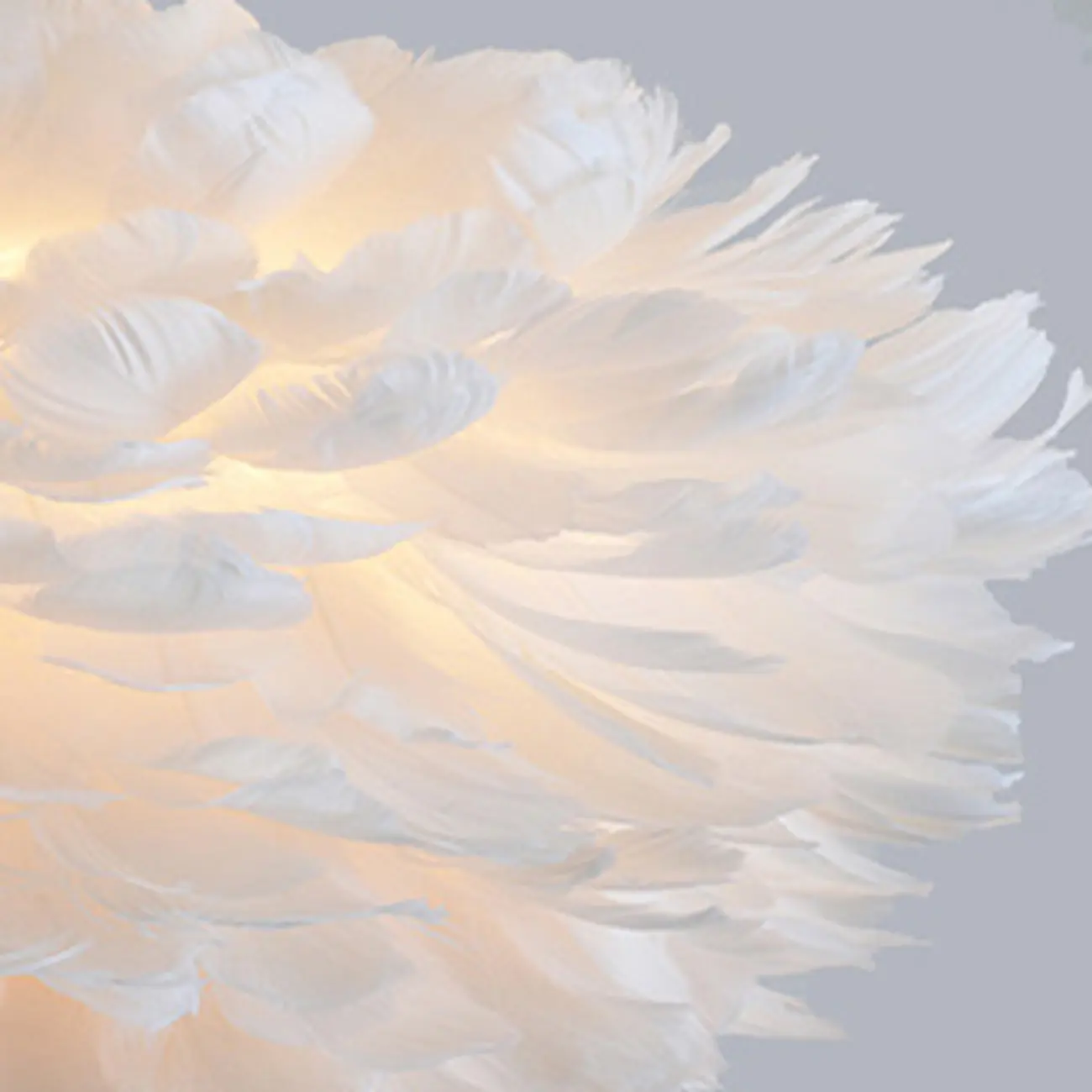 Modern White Feather Pendant Light Height Adjustable Image - 12 | homeyfad