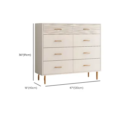 Glam White Lumber Horizontal/Vertical Double Dresser with 8 Drawers/6 Drawers/5 Drawers Sleeping Room Image - 18