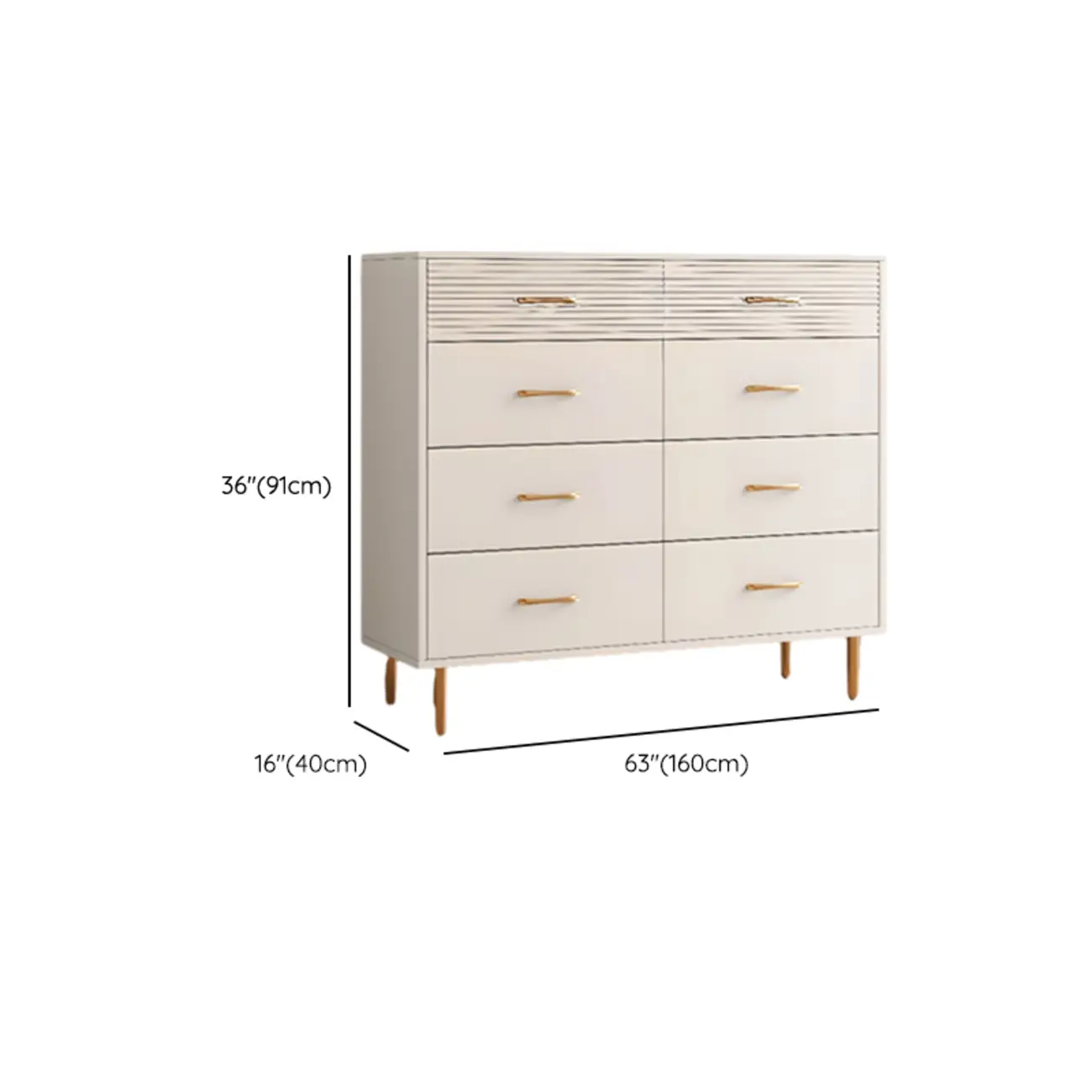 Glam White Lumber Horizontal/Vertical Double Dresser with 8 Drawers/6 Drawers/5 Drawers Sleeping Room Image - 20 | homeyfad