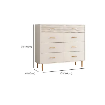 Glam White Lumber Horizontal/Vertical Double Dresser with 8 Drawers/6 Drawers/5 Drawers Sleeping Room Image - 20