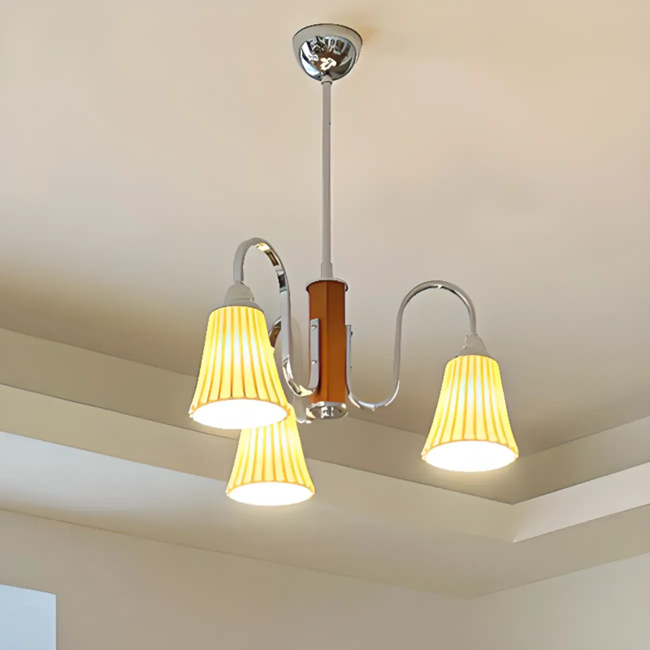 Modern Geometric Ceramic Multi-Light Chandelier Image - 1