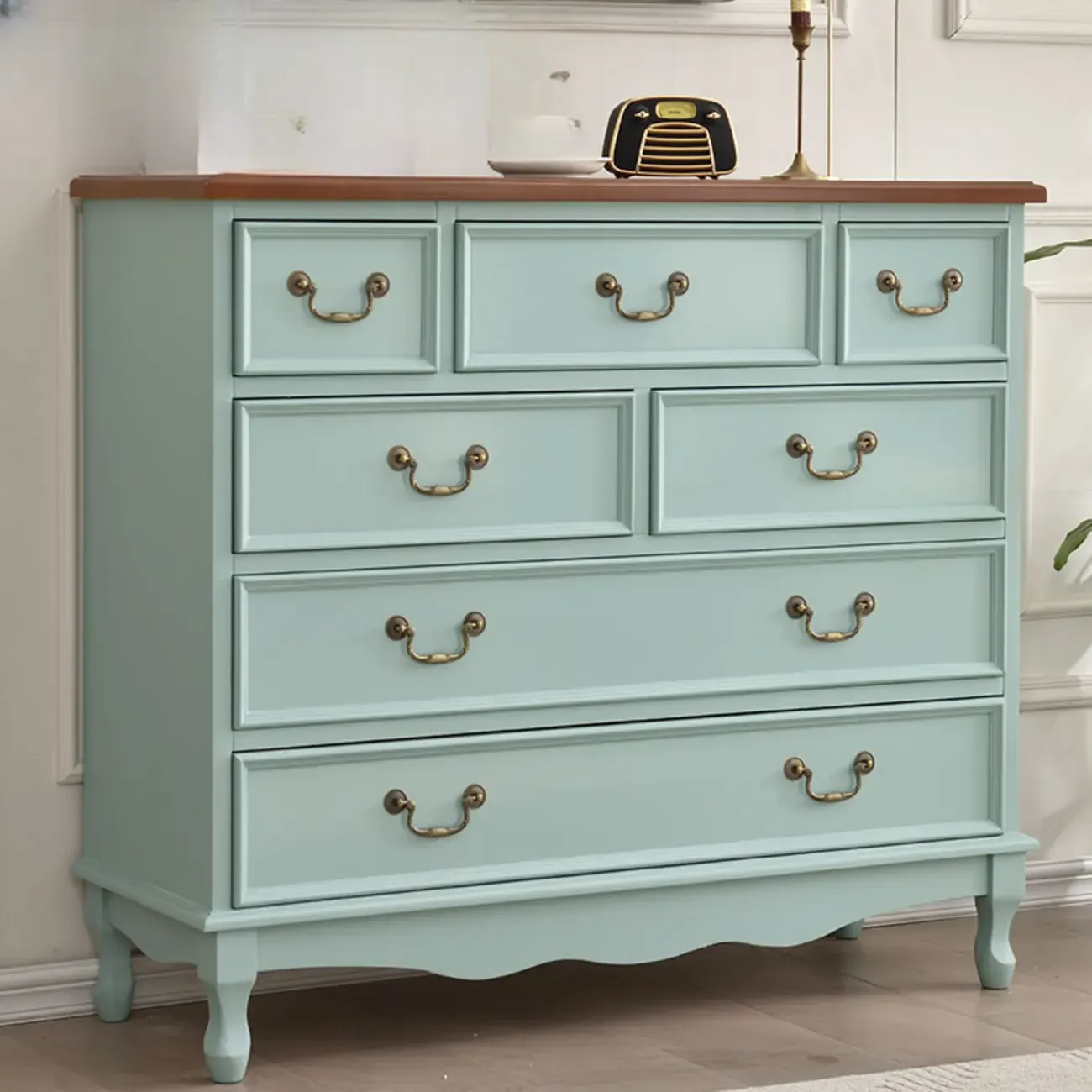 Traditional Solid Wood Chests with 7-Drawers for Living Room Image - 2