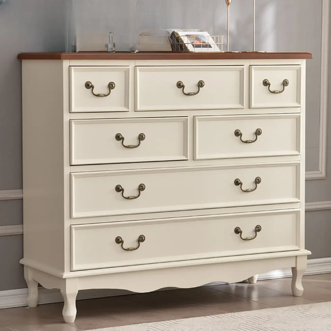 Traditional Solid Wood Chests with 7-Drawers for Living Room Image - 3