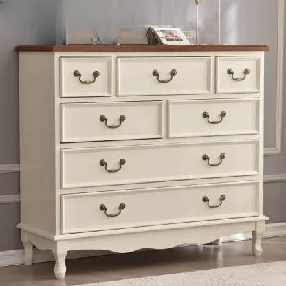 Traditional Solid Wood Chests with 7-Drawers for Living Room Image - 3