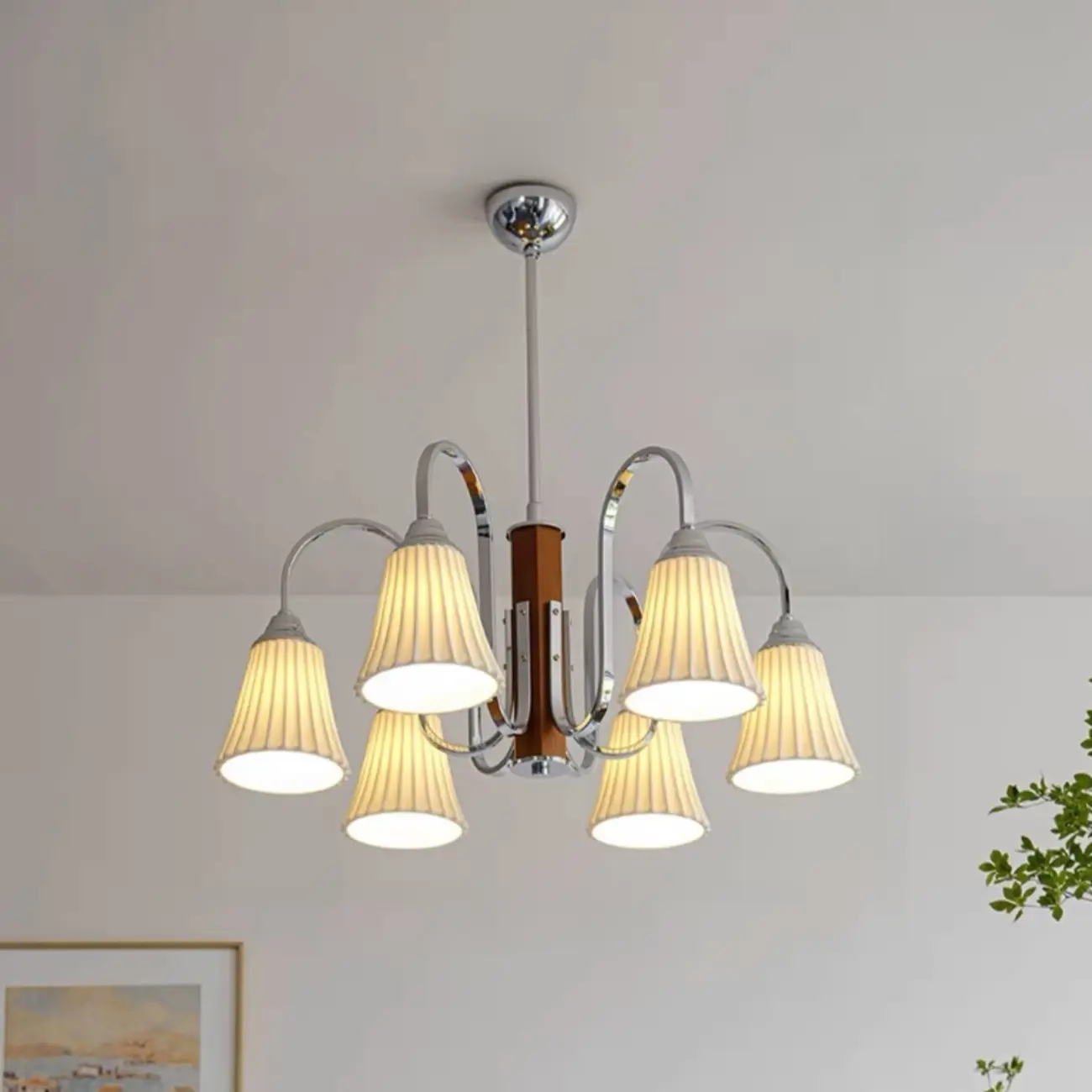 Modern Geometric Ceramic Multi-Light Chandelier Image - 3 | homeyfad