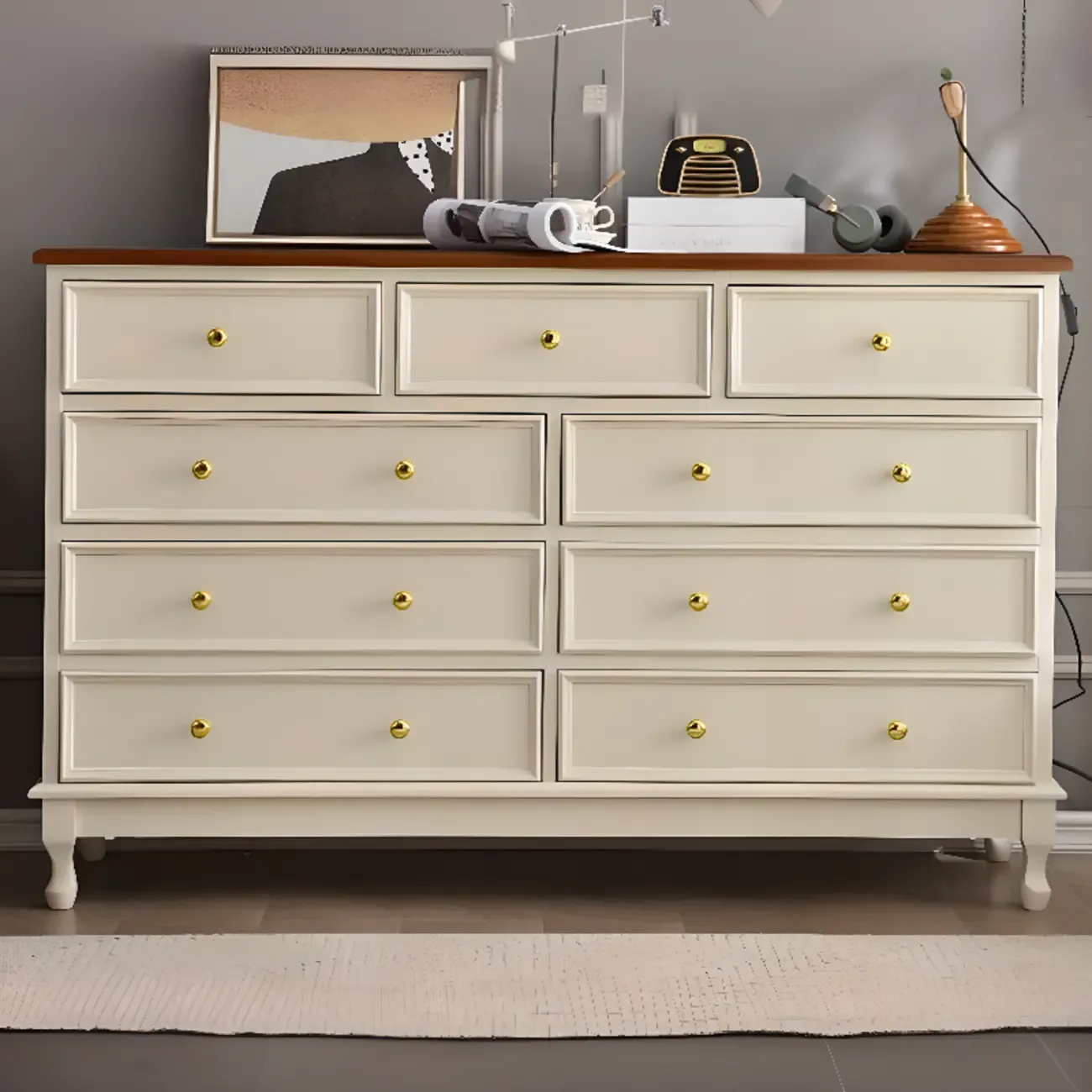 Traditional Solid Wood Chests with 7-Drawers for Living Room Image - 4