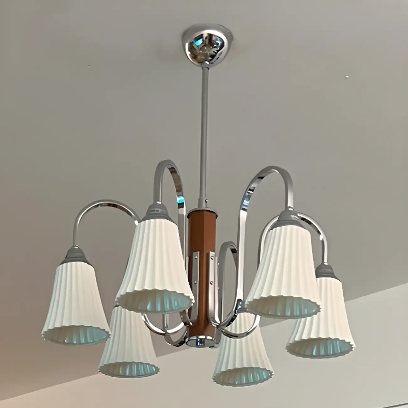Modern Geometric Ceramic Multi-Light Chandelier Image - 4