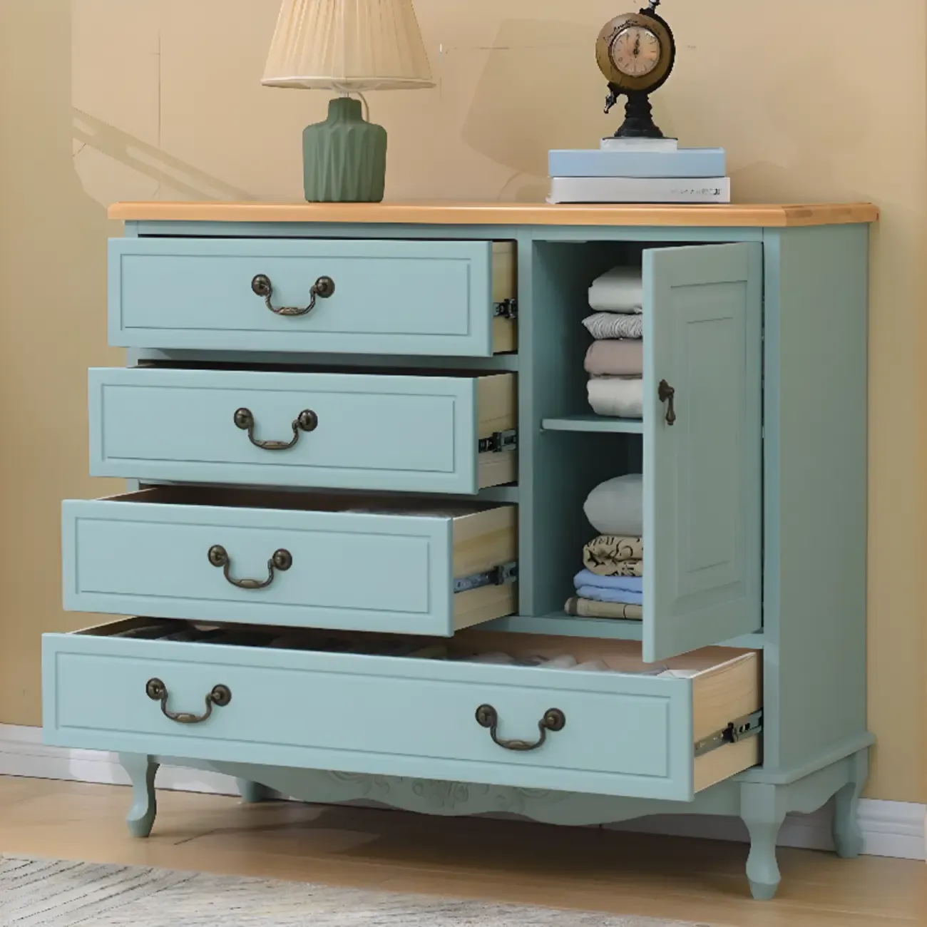 Traditional Solid Wood Chests with 7-Drawers for Living Room Image - 5