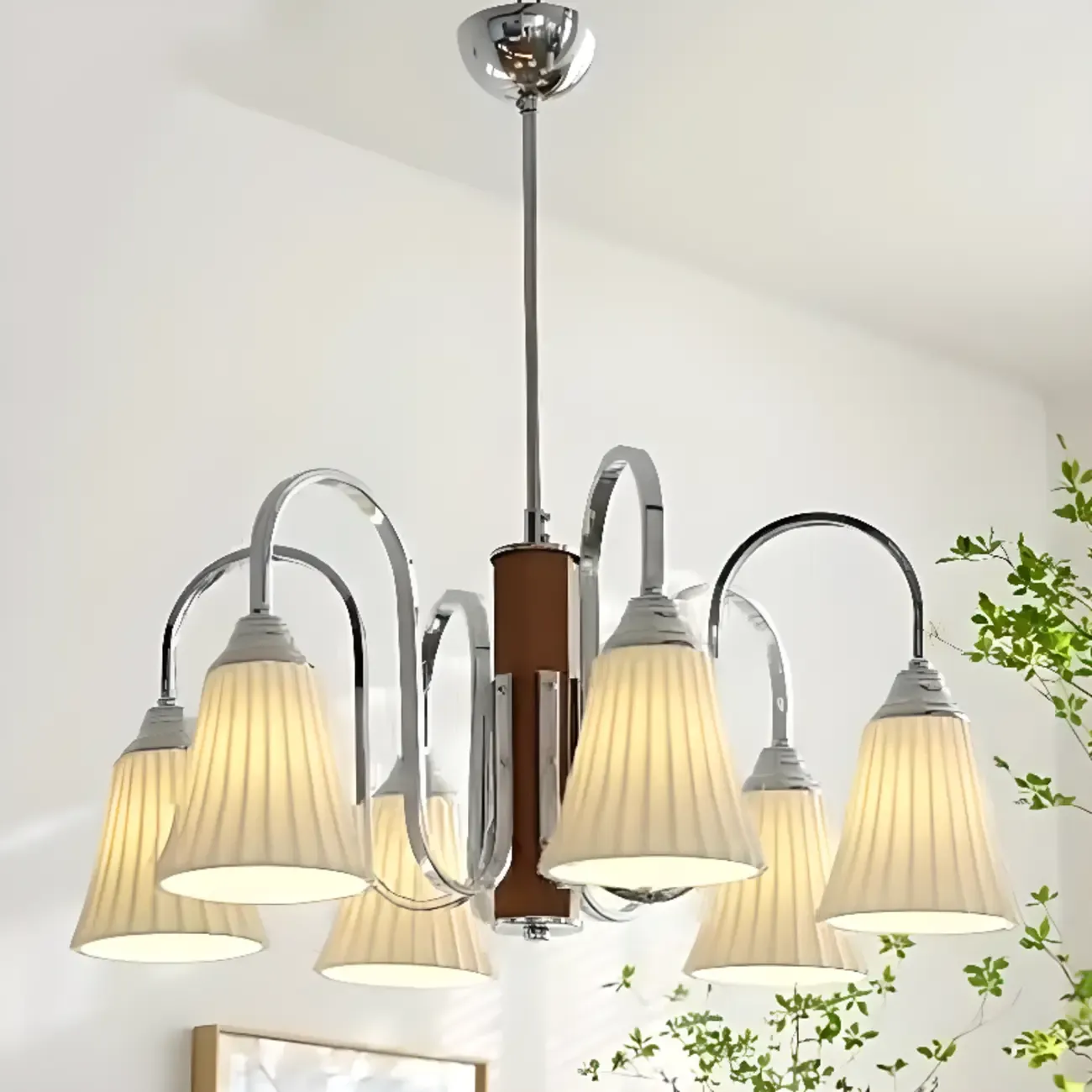 Modern Geometric Ceramic Multi-Light Chandelier Image - 5