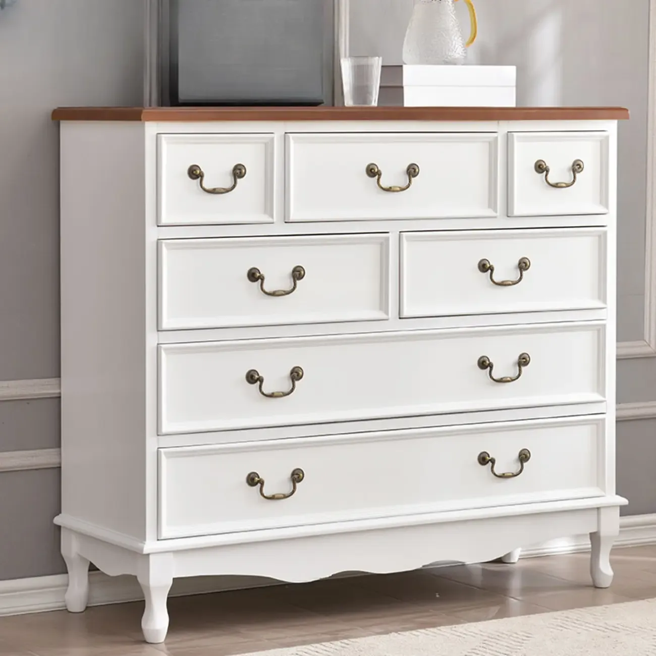 Traditional Solid Wood Chests with 7-Drawers for Living Room Image - 6