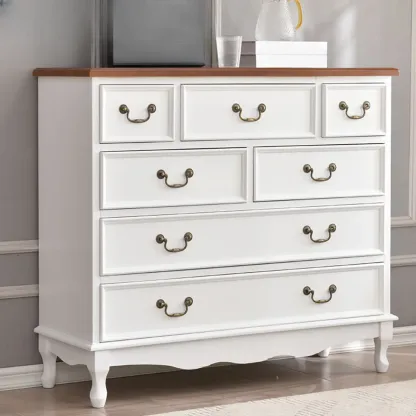Traditional Solid Wood Chests with 7-Drawers for Living Room Image - 6