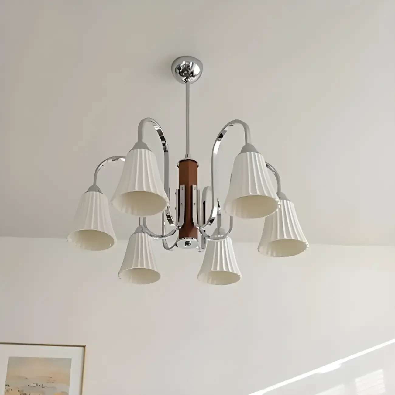 Modern Geometric Ceramic Multi-Light Chandelier Image - 6