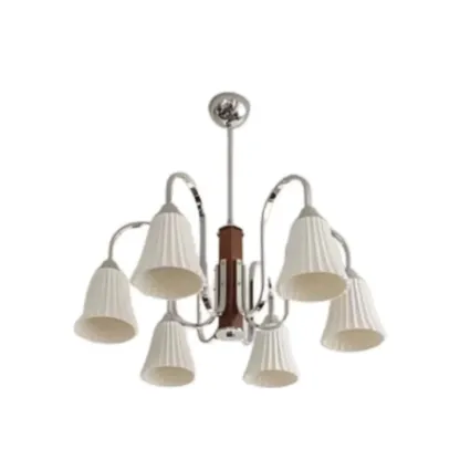 Modern Geometric Ceramic Multi-Light Chandelier Image - 7