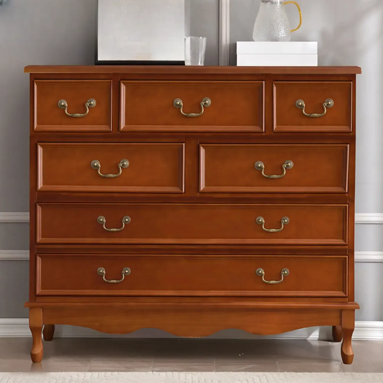Traditional Solid Wood Chests with 7-Drawers for Living Room Image - 9