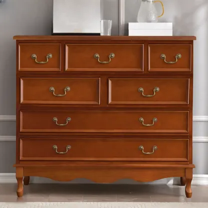 Traditional Solid Wood Chests with 7-Drawers for Living Room Image - 9