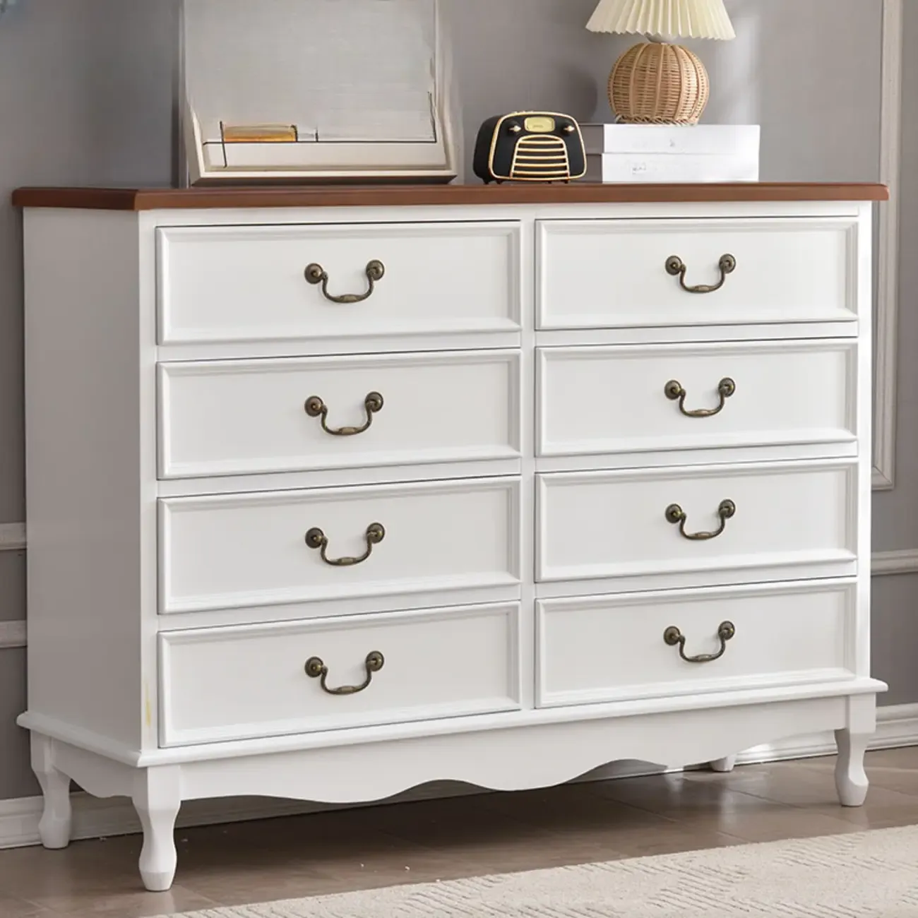 Traditional Solid Wood Chests with 7-Drawers for Living Room Image - 10