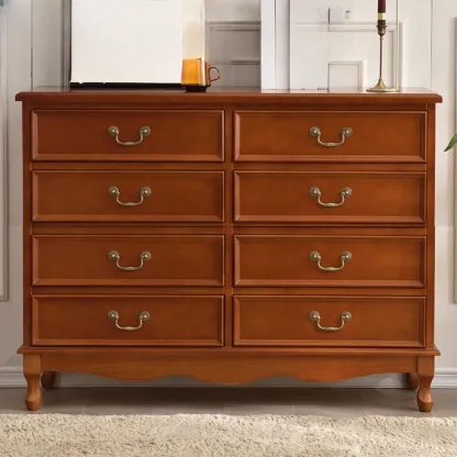 Traditional Solid Wood Chests with 7-Drawers for Living Room Image - 12