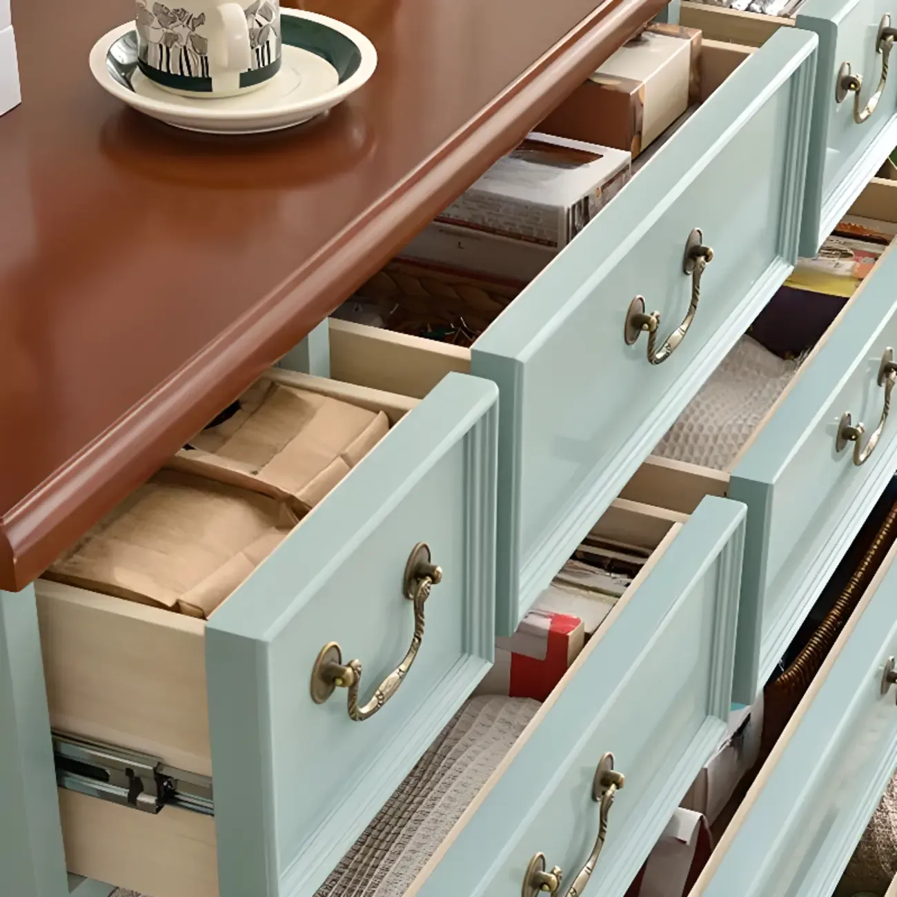Traditional Solid Wood Chests with 7-Drawers for Living Room Image - 13