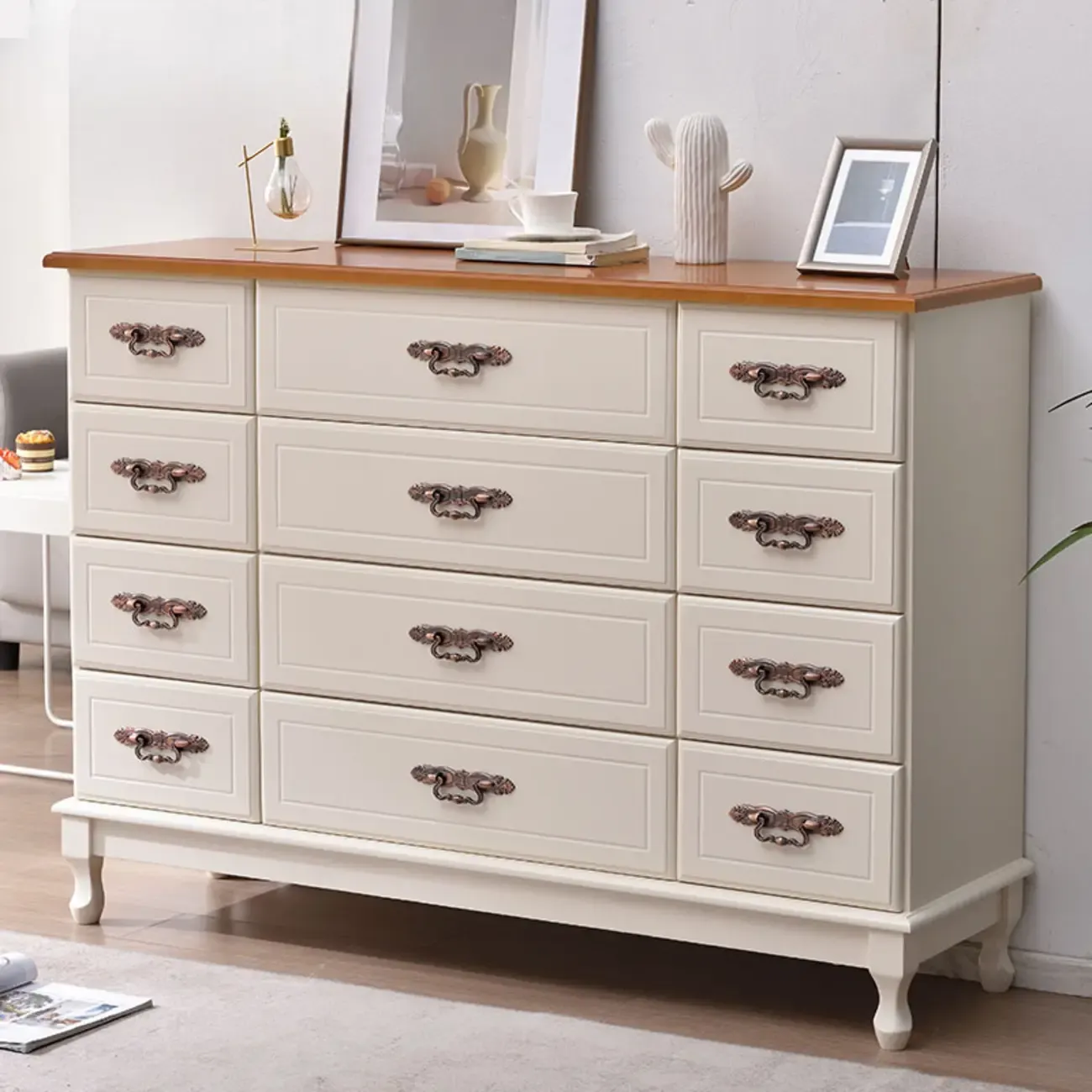 Traditional Solid Wood Chests with 7-Drawers for Living Room Image - 16