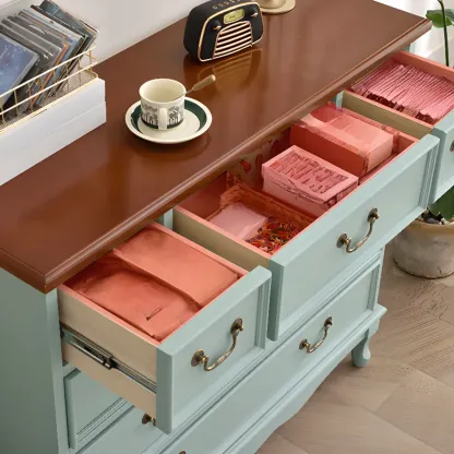 Traditional Solid Wood Chests with 7-Drawers for Living Room Image - 17